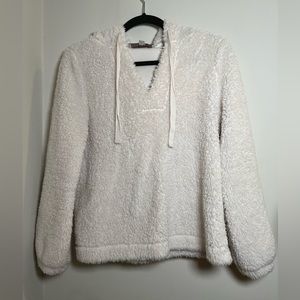 Ladies Loft XS off white fleece pull over hoodie